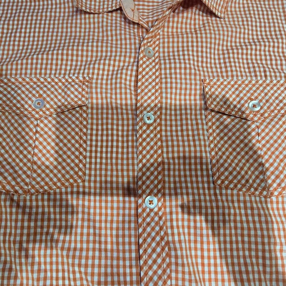 Michael Brandon Button-up Shirt Men's Size Large Cotton blend white and orange - Picture 3 of 6